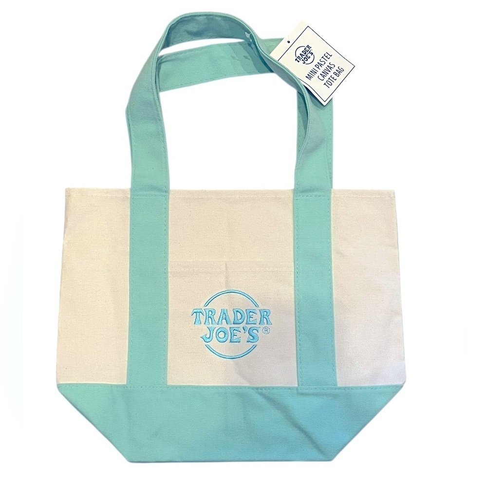 TRADER‎ JOE'S Mint Canvas Mini Tote